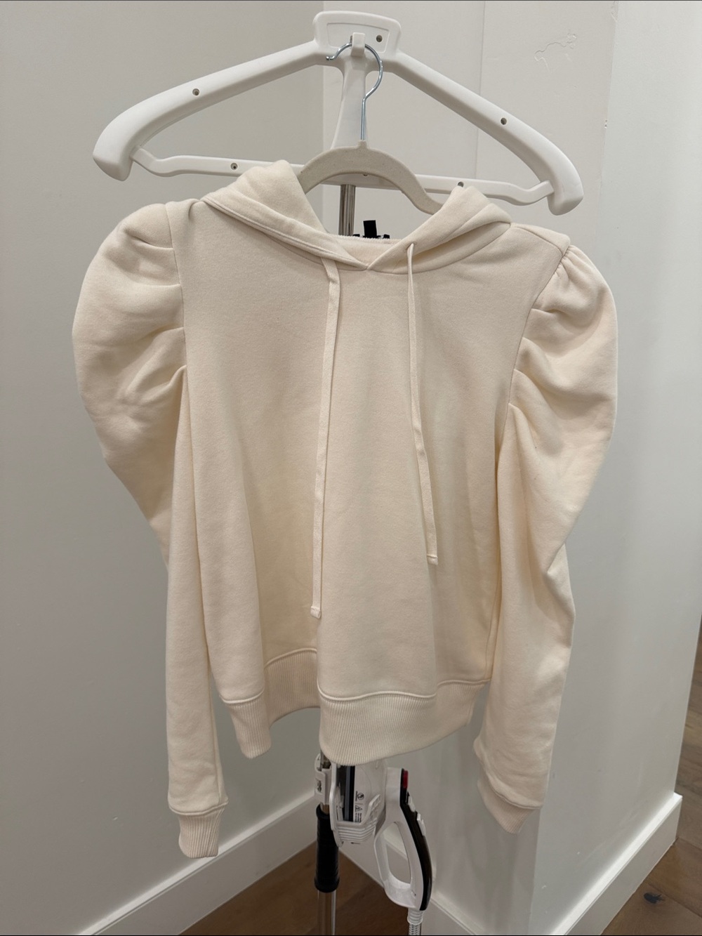 Express Cream Puff-Sleeve Hoodie - Women's Hooded Sweatshirt